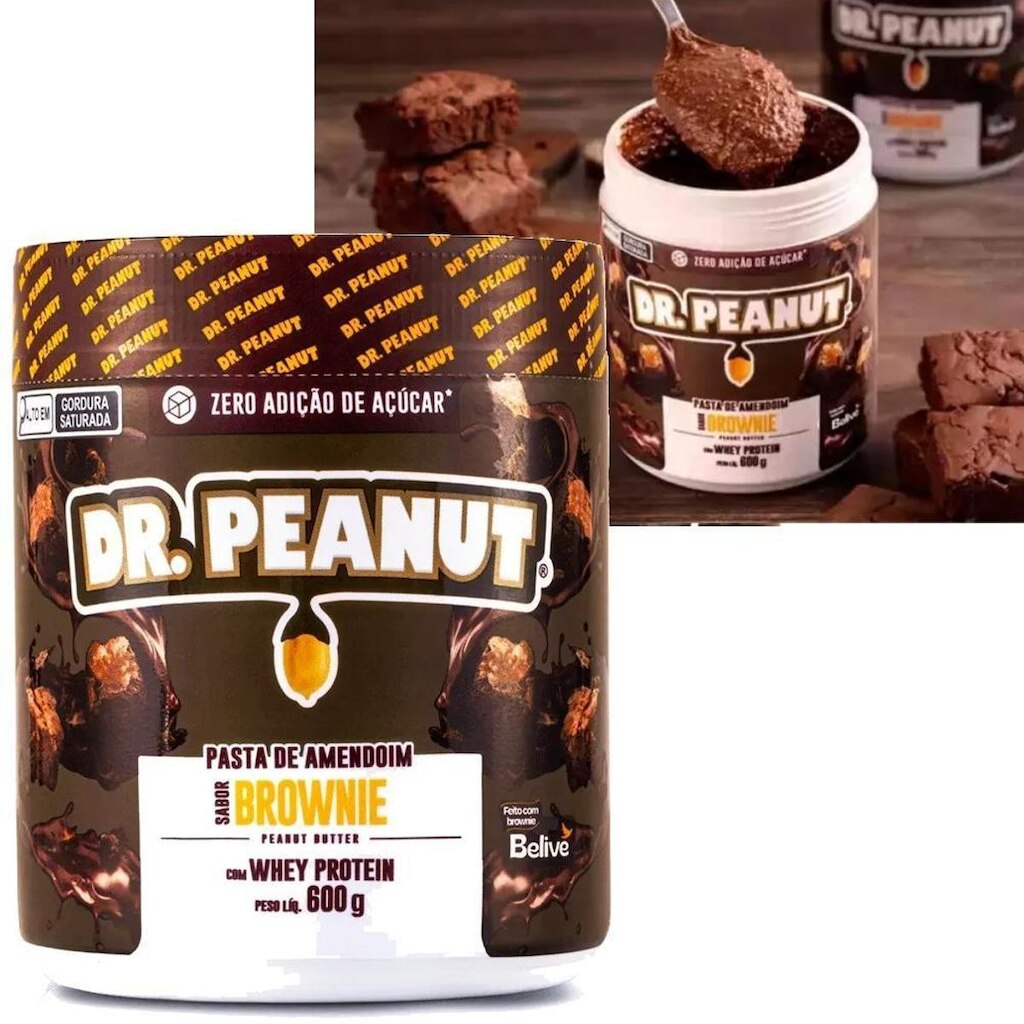 PASTA DE AMENDOIM 600G COM WHEY PROTEIN - DR PEANUT