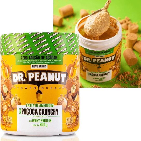 PASTA DE AMENDOIM 600G COM WHEY PROTEIN - DR PEANUT