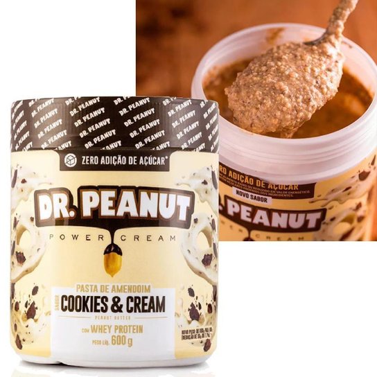 PASTA DE AMENDOIM 600G COM WHEY PROTEIN - DR PEANUT