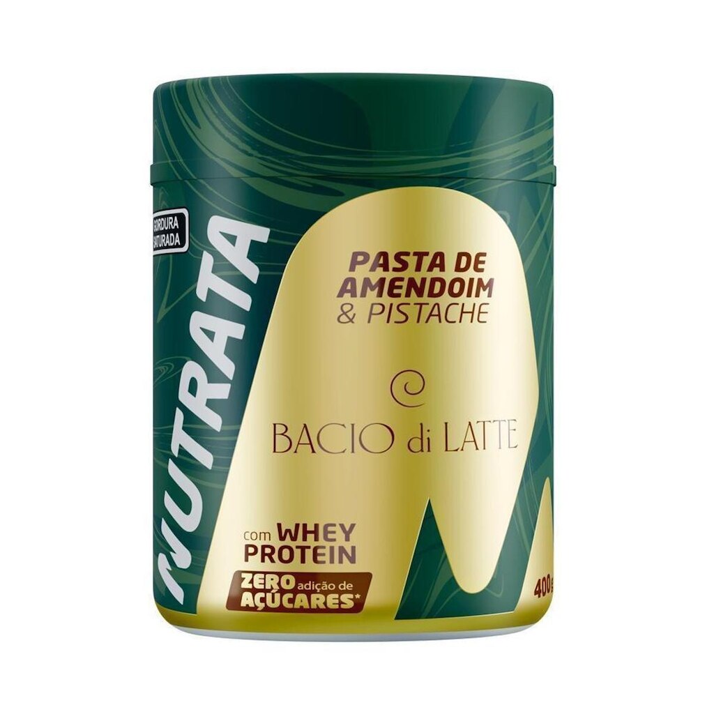 Pasta de Amendoim com Whey 400g Pistache Baccio Di Latte Nutrata