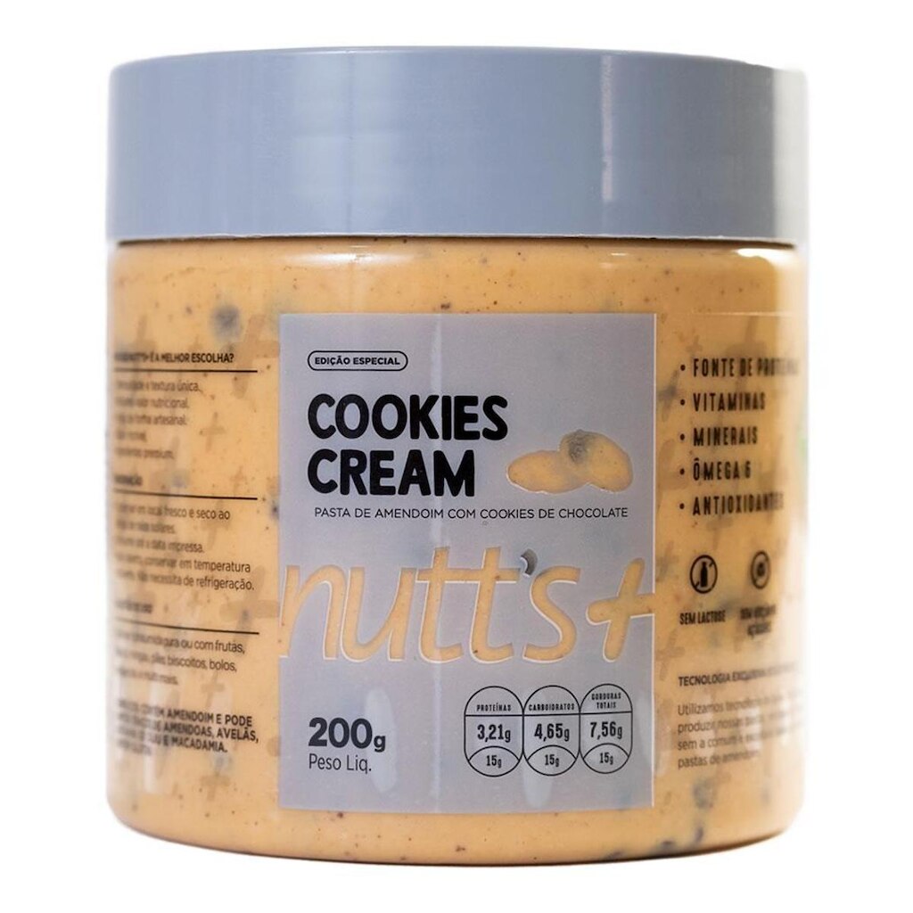 Pasta de Amendoim Gourmet 200g Nutts Mais - Cookies Cream