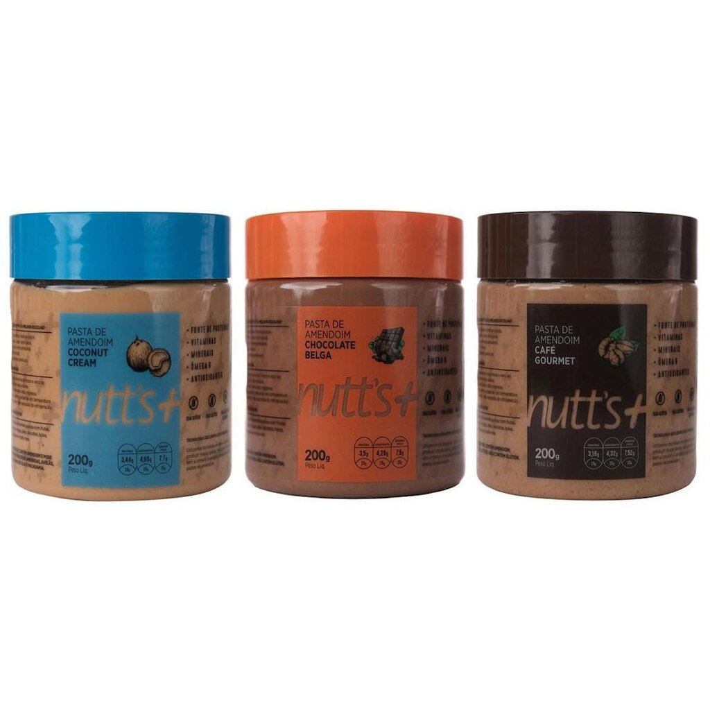 Pasta de Amendoim Gourmet 3x 200g Nutts Mais - Tradicionais