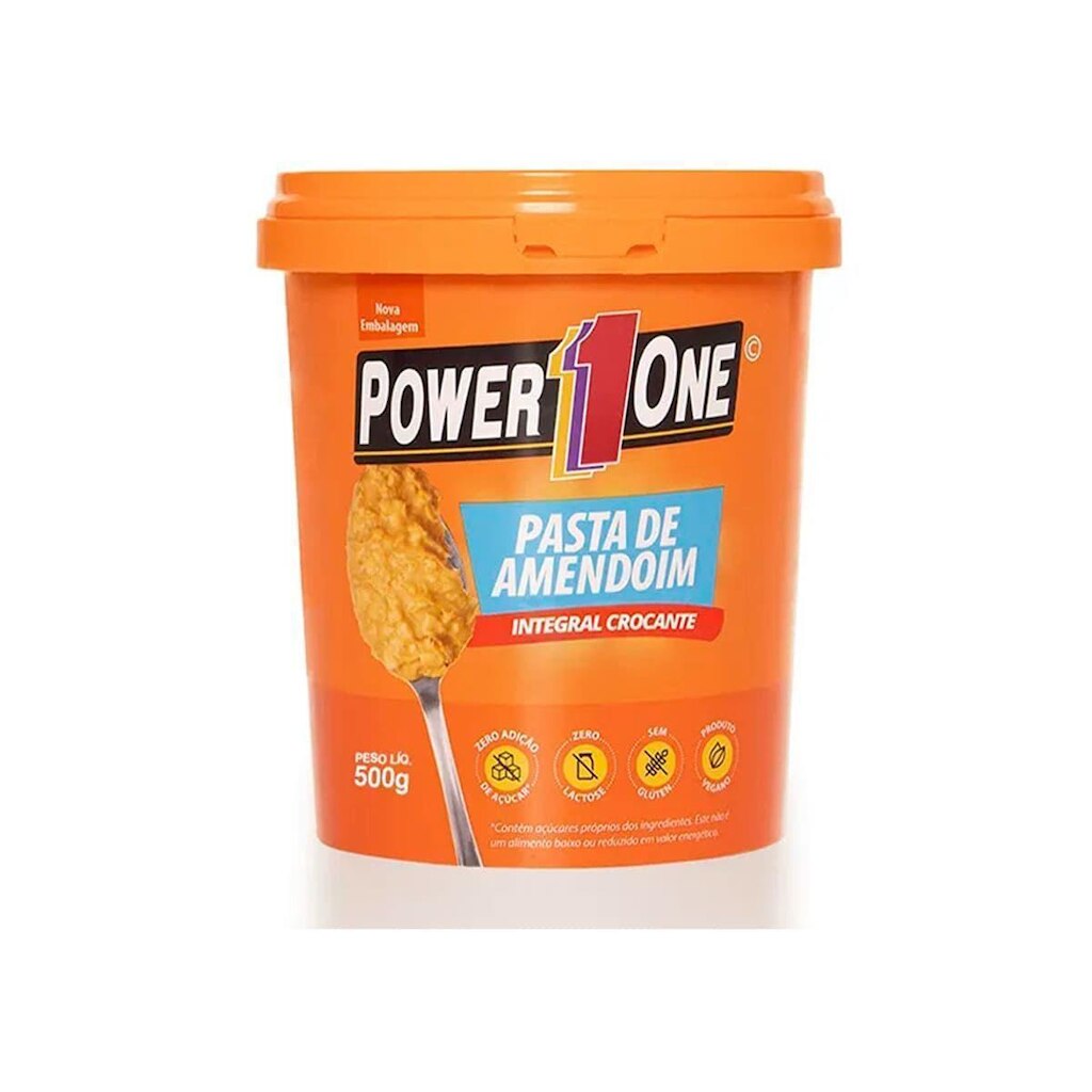 Pasta de Amendoim Integral Crocante - 500g - Power O-n-e