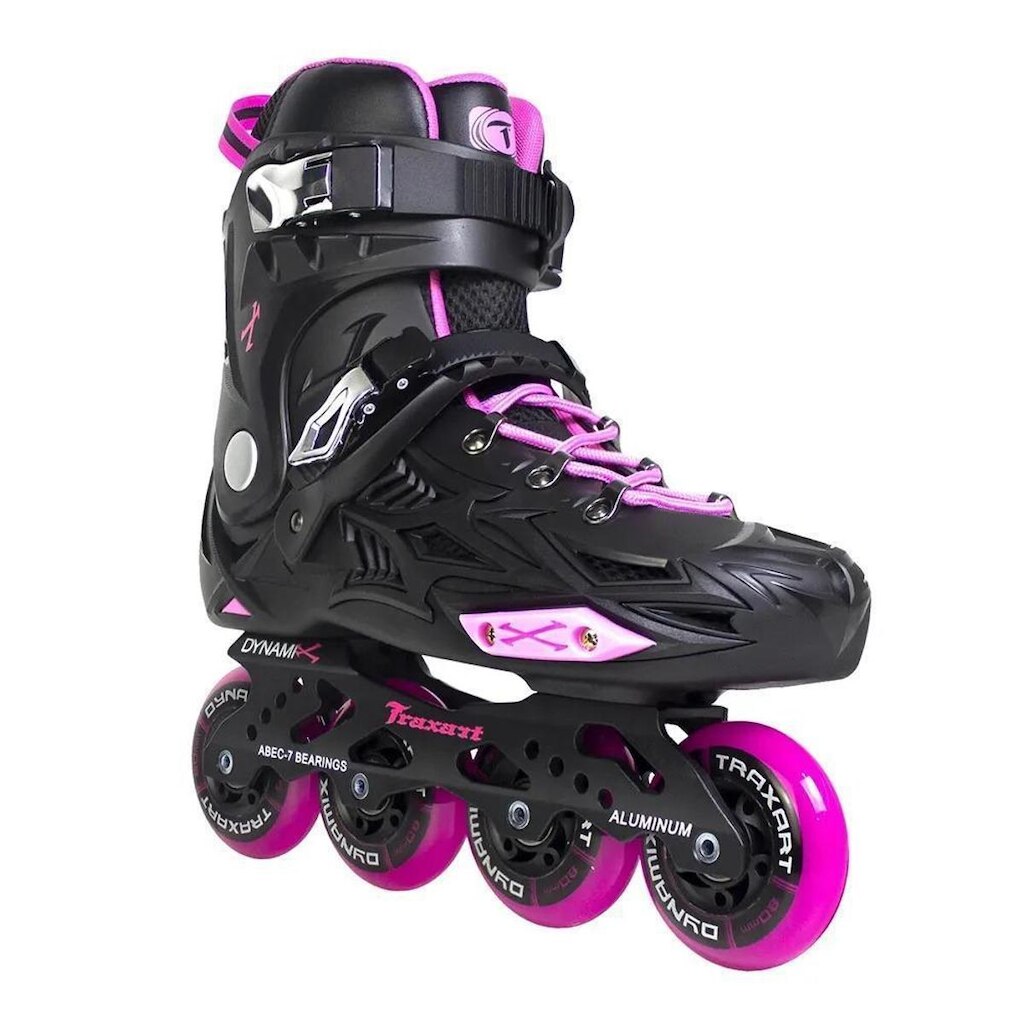 Patins Freestyle Inline Traxart Dynamix Hardboot Urban Sem Freio ABEC7 PU 80mm Até 110kg