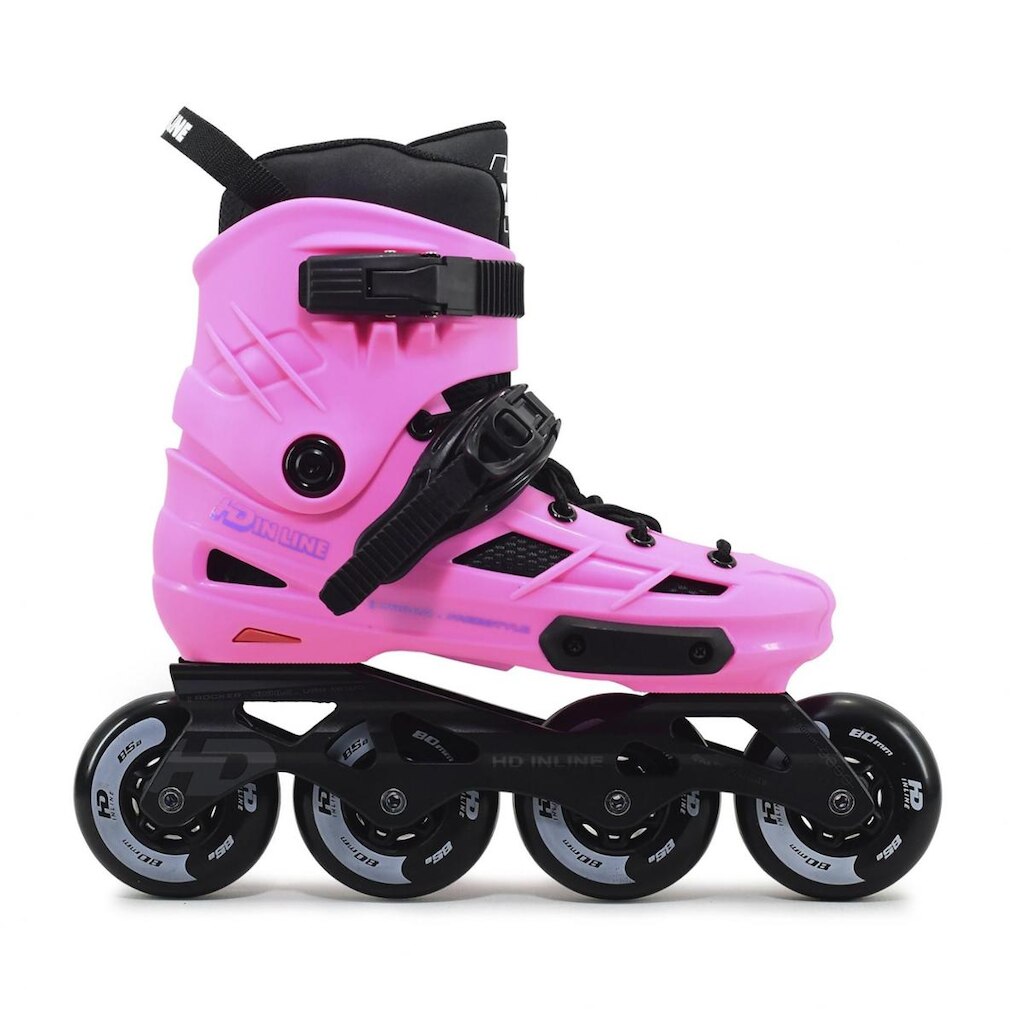 PATINS HD INLINE NEW SKULL 80MM/85A  ABEC-9 - ROSA