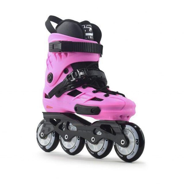 PATINS HD INLINE NEW SKULL 80MM/85A ABEC-9 - ROSA