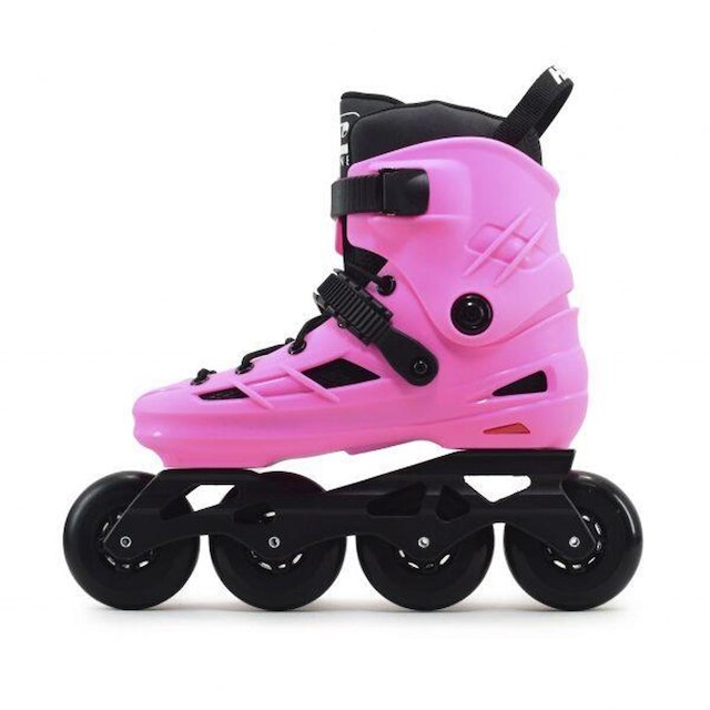 PATINS HD INLINE NEW SKULL 80MM/85A ABEC-9 - ROSA