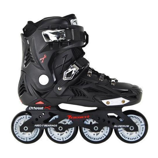 Patins Inline Freestyle Traxart Dynamix 80mm Abec-7 - Preto Menor preço em Patins Inline Freestyle Traxart Dynamix 80mm Abec-7 - Preto