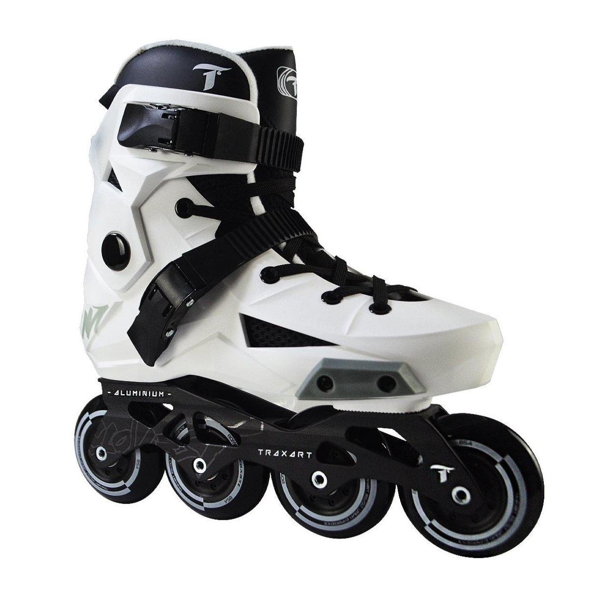 Patins Inline Freestyle Traxart Revolt Branco - 80mm ABEC-9 Menor preço em Patins Inline Freestyle Traxart Revolt Branco - 80mm ABEC-9