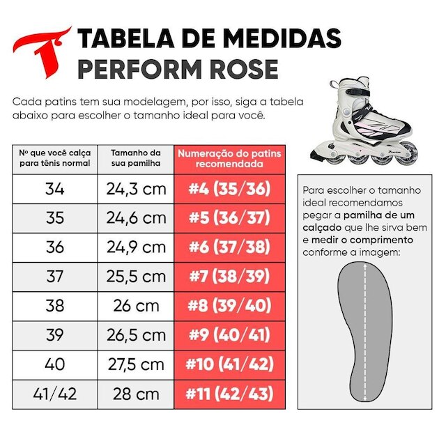 Patins Inline Recreação Traxart Perform Rose - 80mm ABEC-5