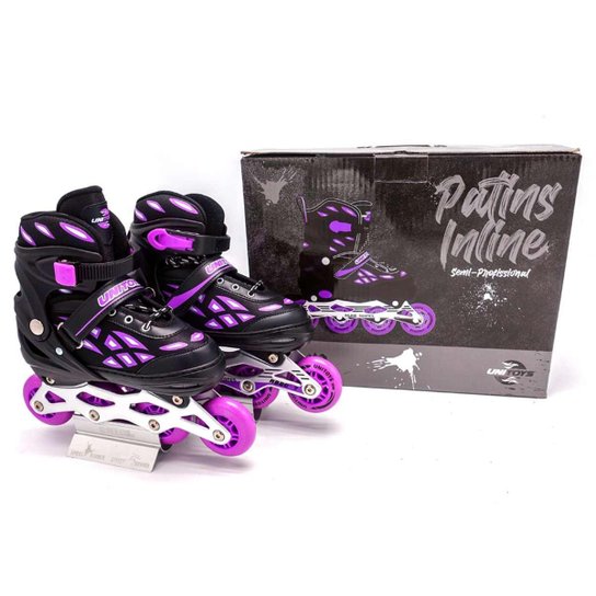 Patins Inline Semi Profissional Base Alumínio 37 - 40 Abec 7 - Rosa Menor preço em Patins Inline Semi Profissional Base Alumínio 37 - 40 Abec 7 - Rosa