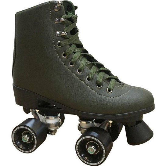 Patins Retrô Quad Owl Sports Militar - Verde Militar Menor preço em Patins Retrô Quad Owl Sports Militar - Verde Militar