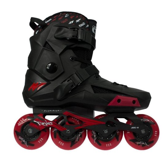 Patins Traxart Revolt - Preto+Vermelho Menor preço em Patins Traxart Revolt - Preto+Vermelho