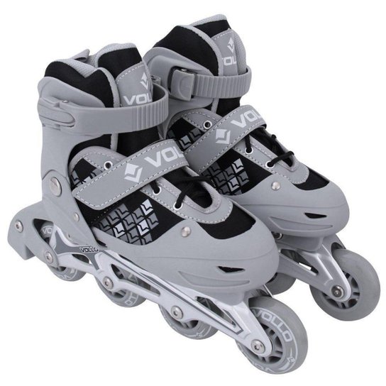 Patins Vollo In Line - Cinza+Preto Menor preço em Patins Vollo In Line - Cinza+Preto