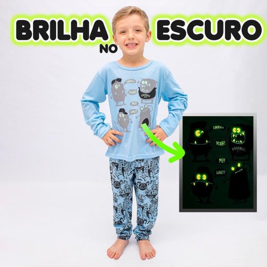Peças de Roupas Pijama Monstro Infantil/Juvenil Masculino Camisas