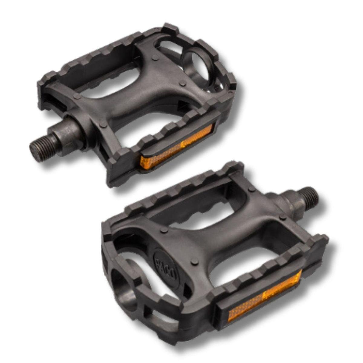 Pedal Bike Mtb Nylon 1/2 Bicicleta Rosca Fina C/ Refletor Preto