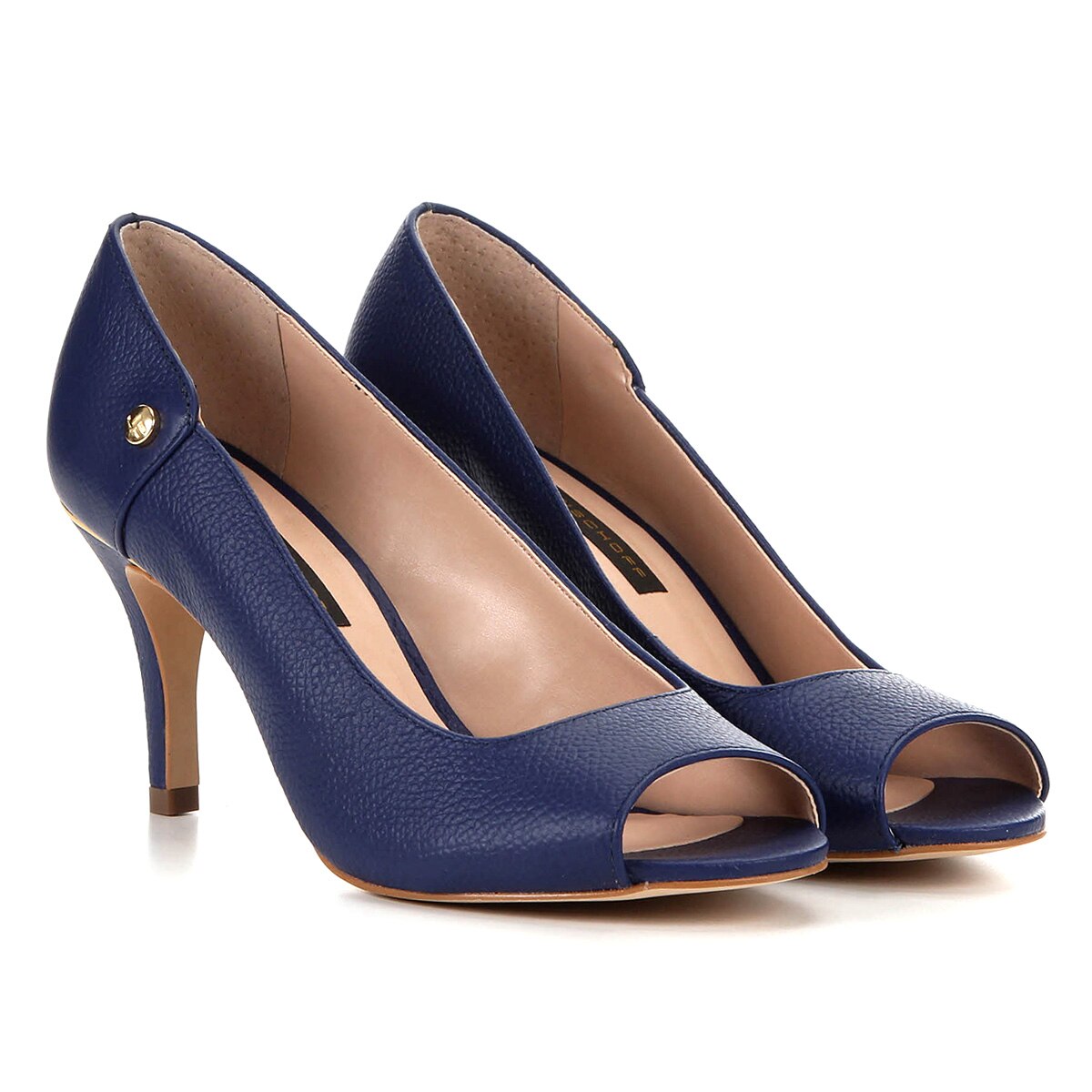 Peep Toe Couro Jorge Bischoff Salto Fino | Netshoes
