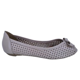 Peep Too Feminino Bico Redondo Em Couro Casual Scarpetti 8205 Nude