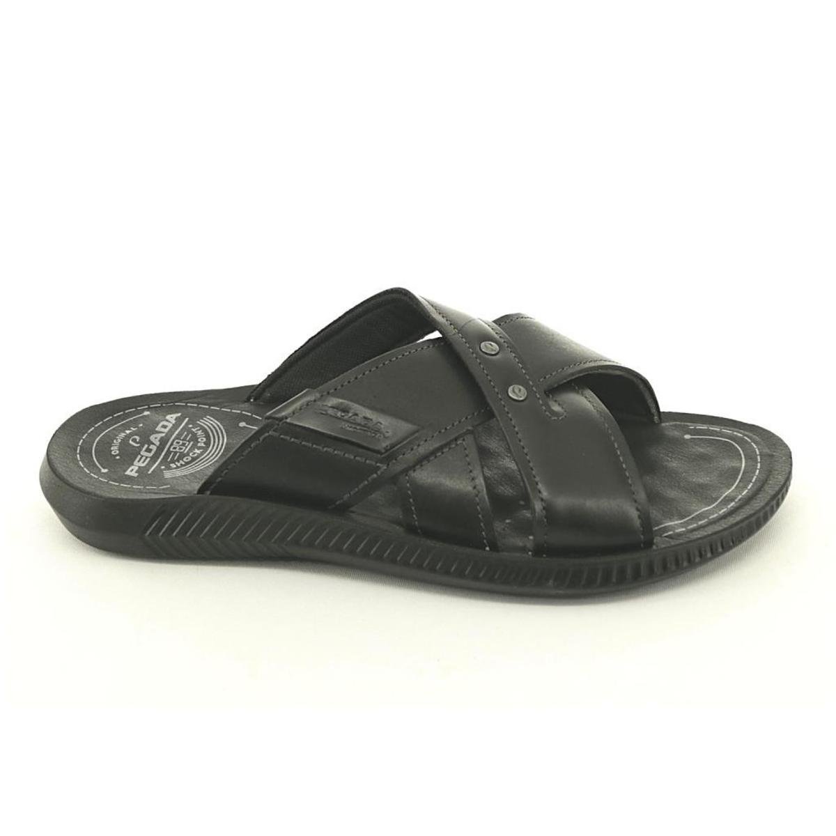 Pegada 133102 - Chinelo Slide Masculino Em Couro Legitimo Menor preço em Pegada 133102 - Chinelo Slide Masculino Em Couro Legitimo