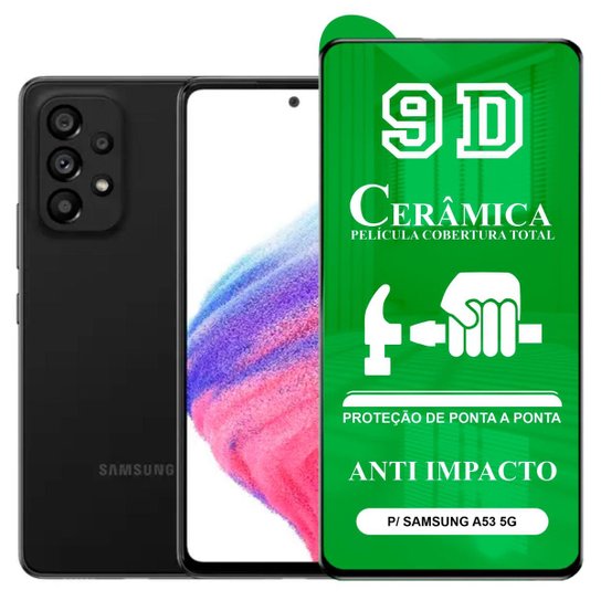Película 9D Cerâmica P/ Samsung A53 5G - Protetora Anti Impacto Queda Flexível Nano Gel - Transparente Menor preço em Película 9D Cerâmica P/ Samsung A53 5G - Protetora Anti Impacto Queda Flexível Nano Gel - Transparente