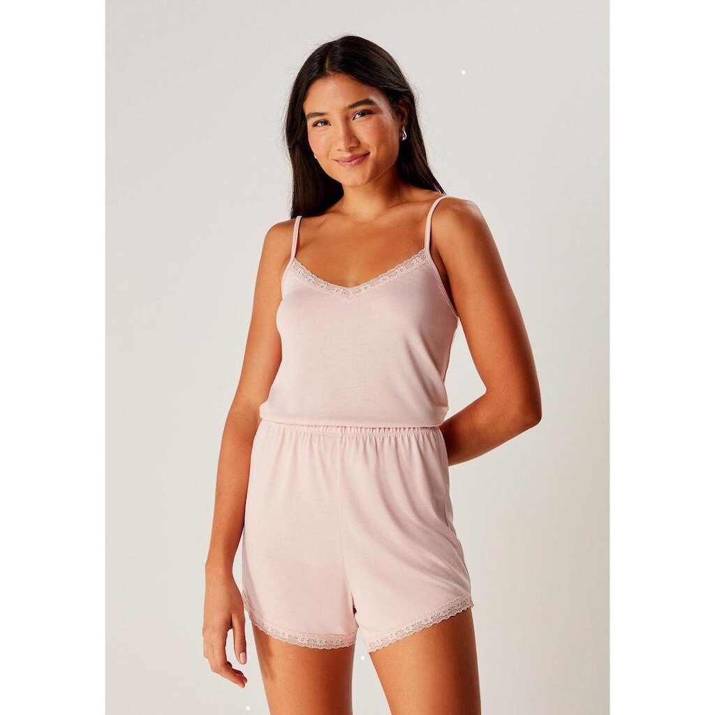 Pijama Curto Feminino Com Renda - Verde XG