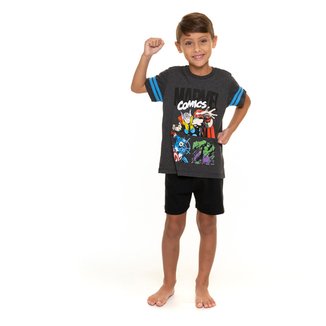 Pijama Curto Infantil Evanilda Avengers Marvel Masculino