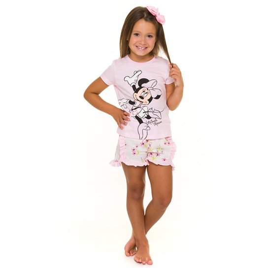 Pijama Curto Infantil Evanilda Disney Minnie Feminino - Rosa Menor preço em Pijama Curto Infantil Evanilda Disney Minnie Feminino - Rosa