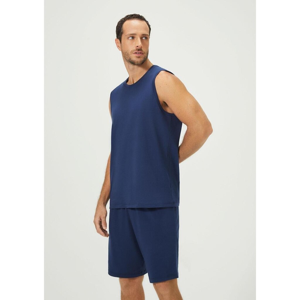 Pijama Curto Masculino Em Malha De Algodão