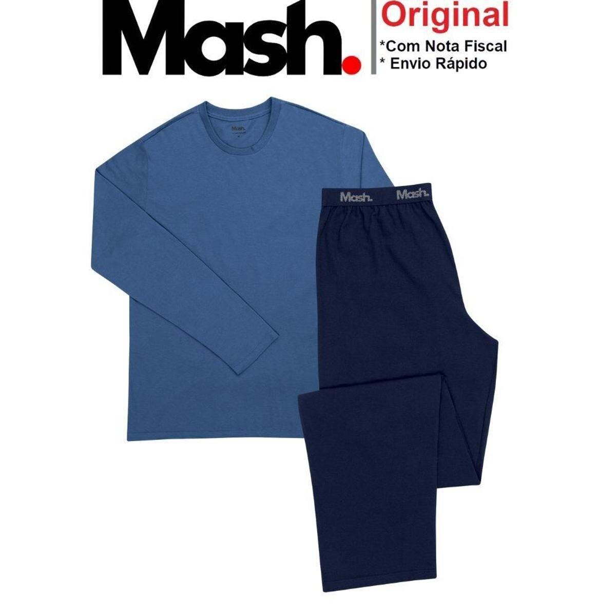 Pijama De Frio Mash Masculino Manga Longa Algodão Inverno - Azul | Netshoes