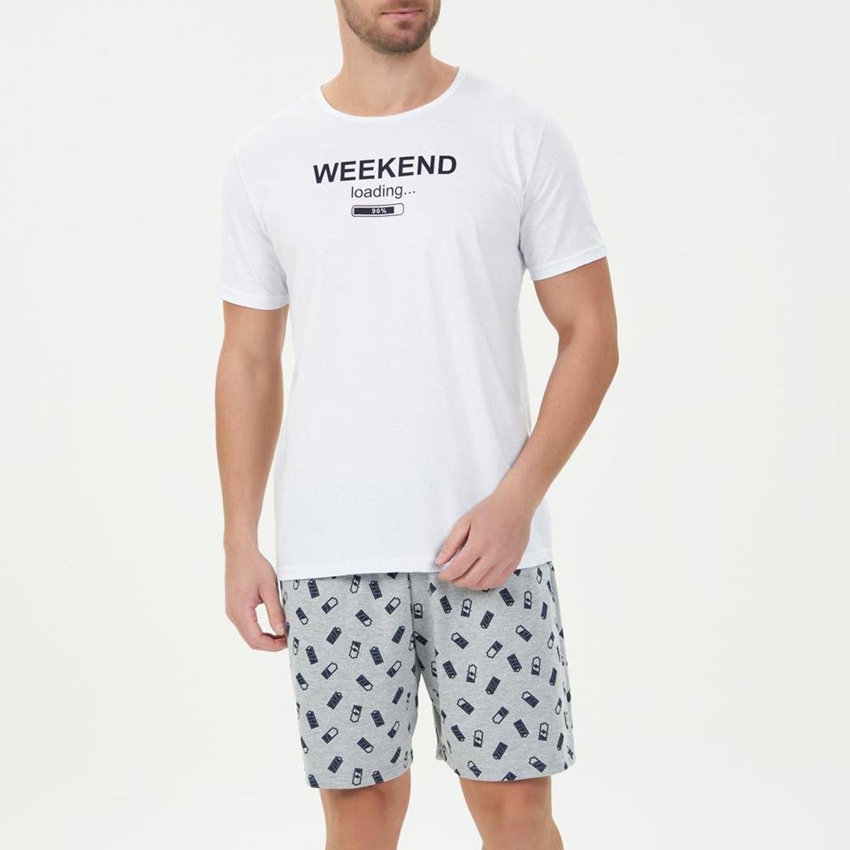 Pijama masculino branco Clearance