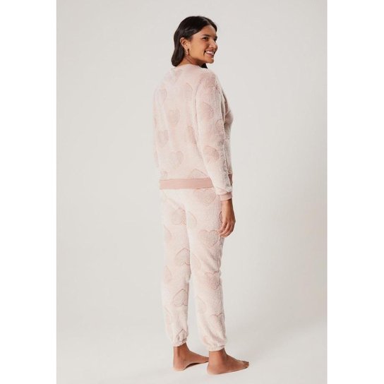 Pijama Feminino Hering Longo Estampado Em Fleece KG4F1BSI
