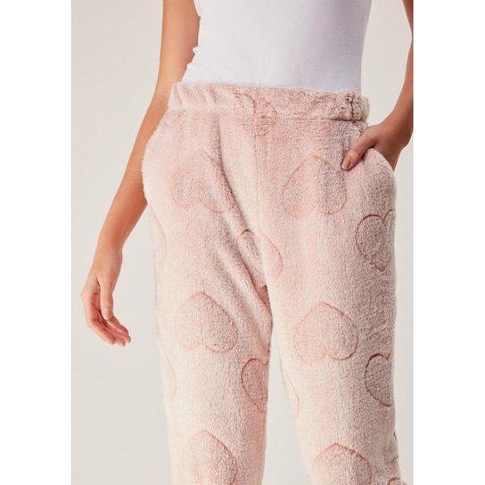 Pijama Feminino Hering Longo Estampado Em Fleece KG4F1BSI
