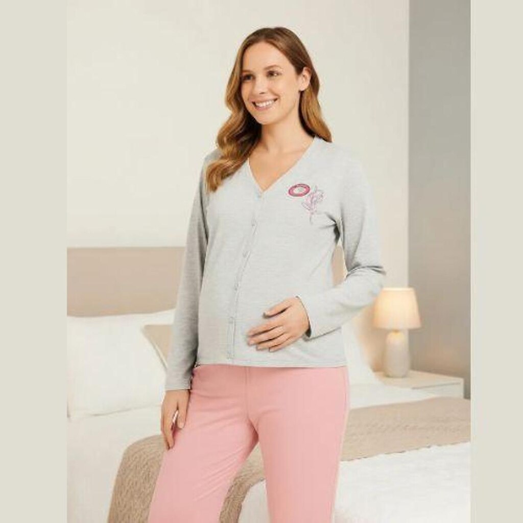 Pijama Feminino Para Amamentação e Gestante Izitex