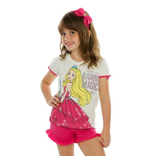 Pijama Infantil Estampado Menina Barbie Magic
