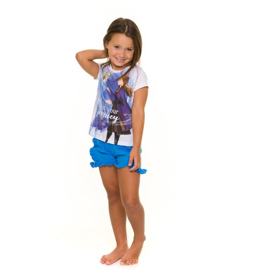 Pijama Infantil Evanilda Disney Frozen Feminino - Branco