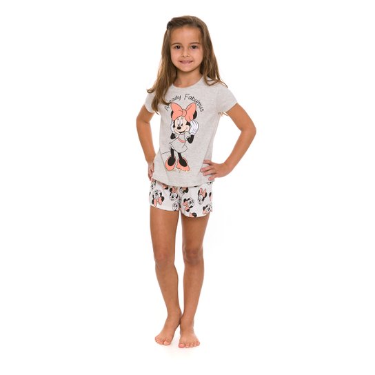 Pijama Infantil Evanilda Disney Minnie Feminino - Mescla Menor preço em Pijama Infantil Evanilda Disney Minnie Feminino - Mescla