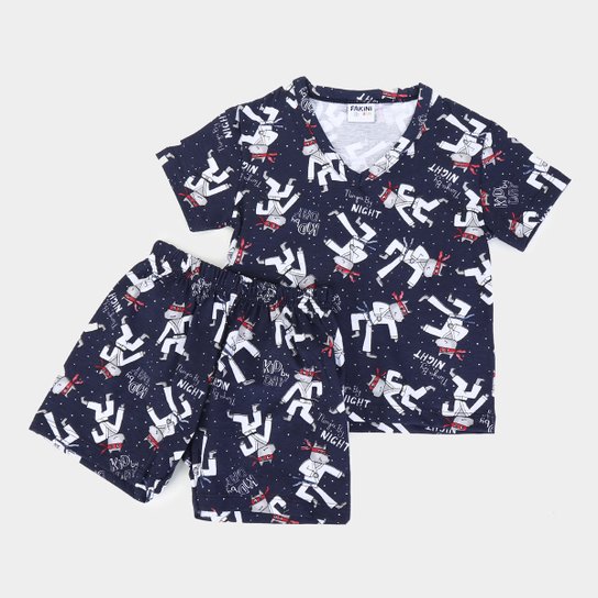 Pijama Infantil Fakini Karatê Masculino - Marinho