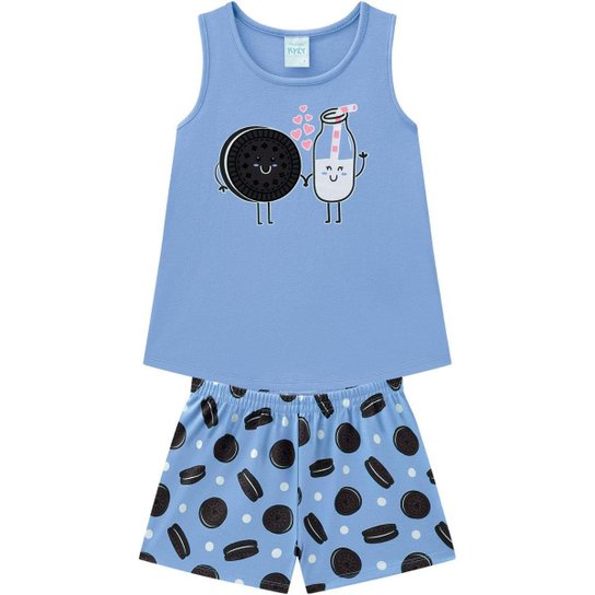 Pijama Infantil Feminino Kyly Meia Malha 111638.6839.4 Kyly - Azul Menor preço em Pijama Infantil Feminino Kyly Meia Malha 111638.6839.4 Kyly - Azul