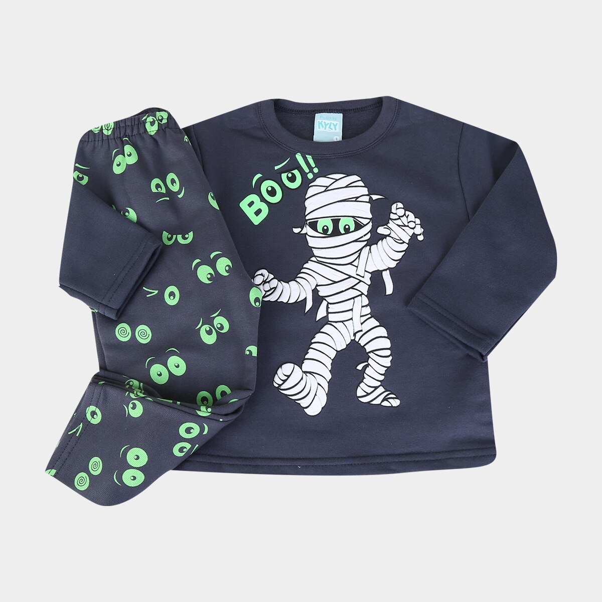 Pijama Infantil Kyly Brilha No Escuro Masculino - Chumbo | Netshoes