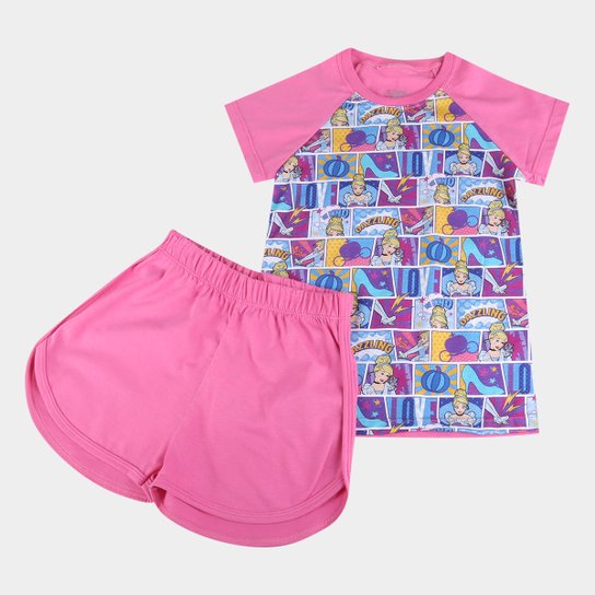 Pijama Infantil Lupo Disney Cinderela Feminino - Rosa Menor preço em Pijama Infantil Lupo Disney Cinderela Feminino - Rosa