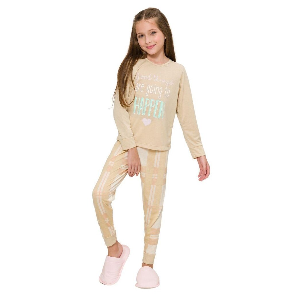 Pijama Infantil Menina Manga Longa com Calça 3817