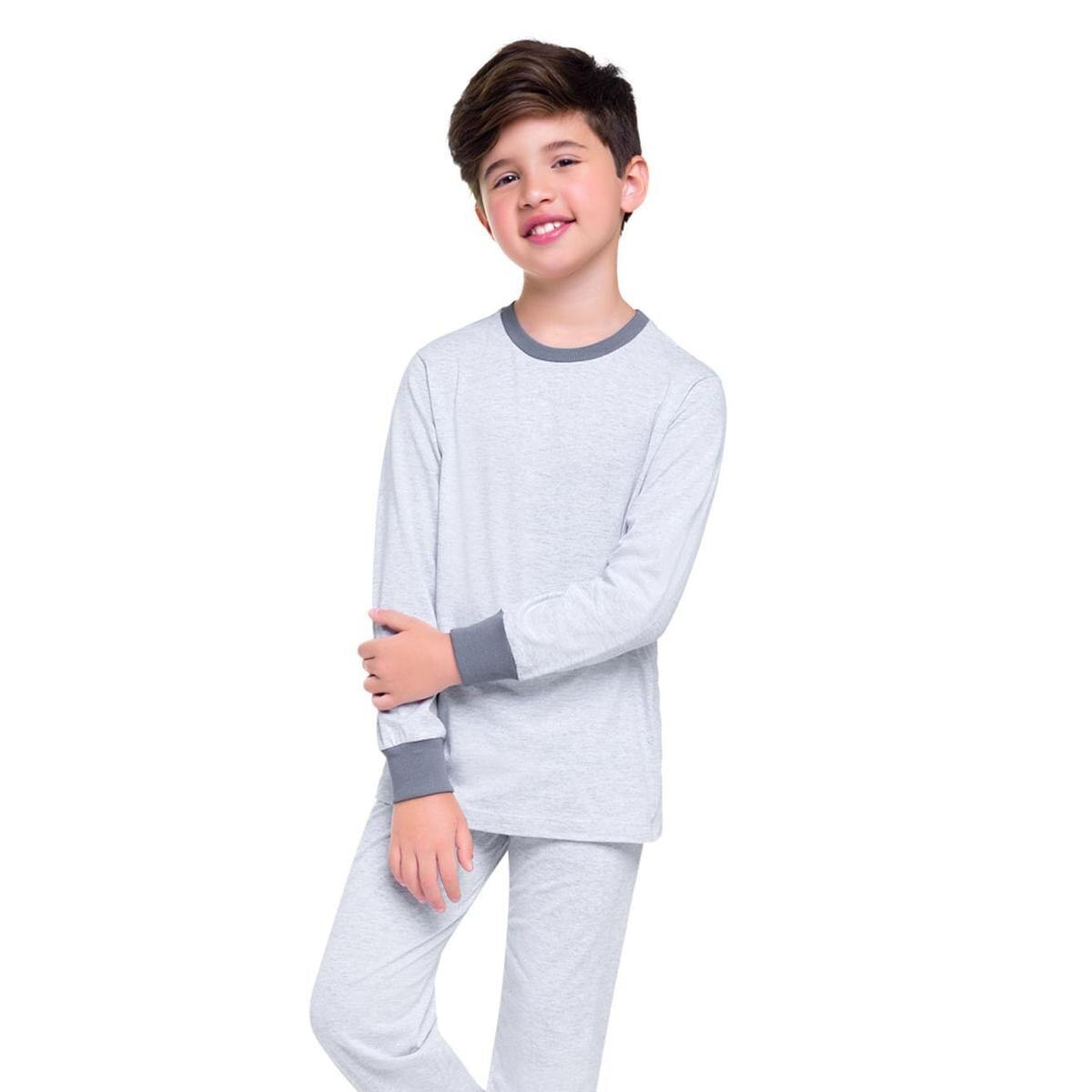 Pijama Longo Infantil Masculino Soft Confort MESCLA/14 - Mescla | Netshoes