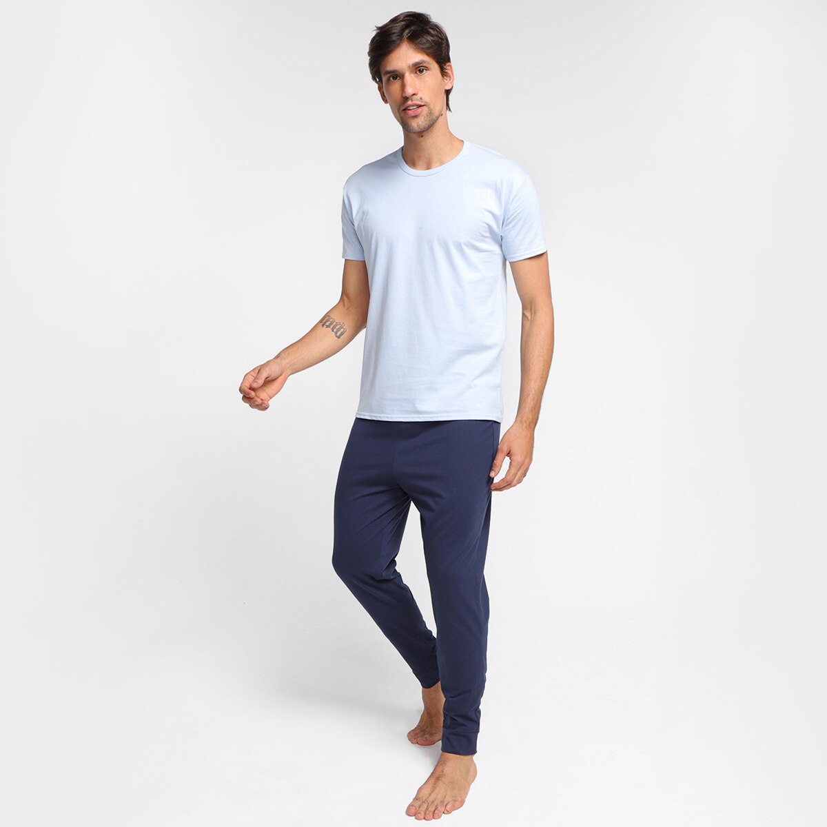 Pijama Longo Malwee Liso Masculino - Azul | Netshoes