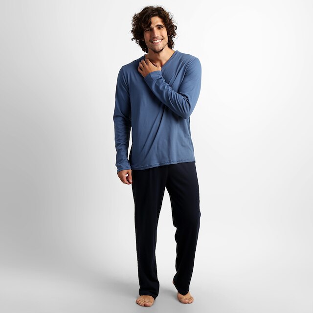 Pijama Lupo Masculino - Azul+Marinho é boa?