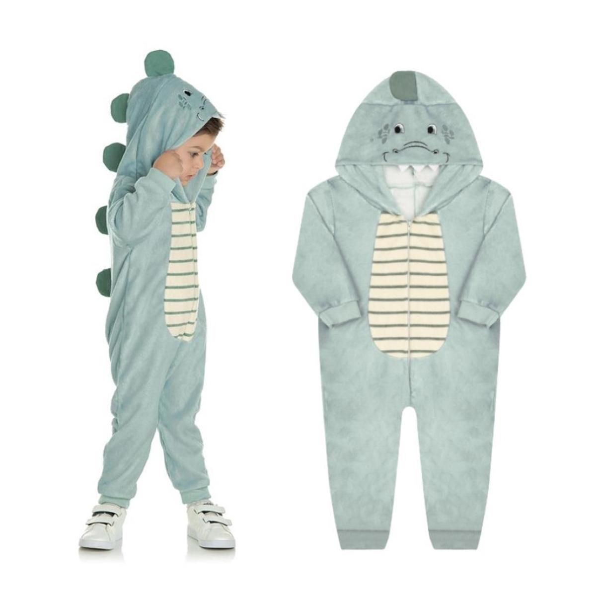 Pijama Macacão Infantil Diversos Bichinhos Inverno TileeSul - Verde |  Netshoes