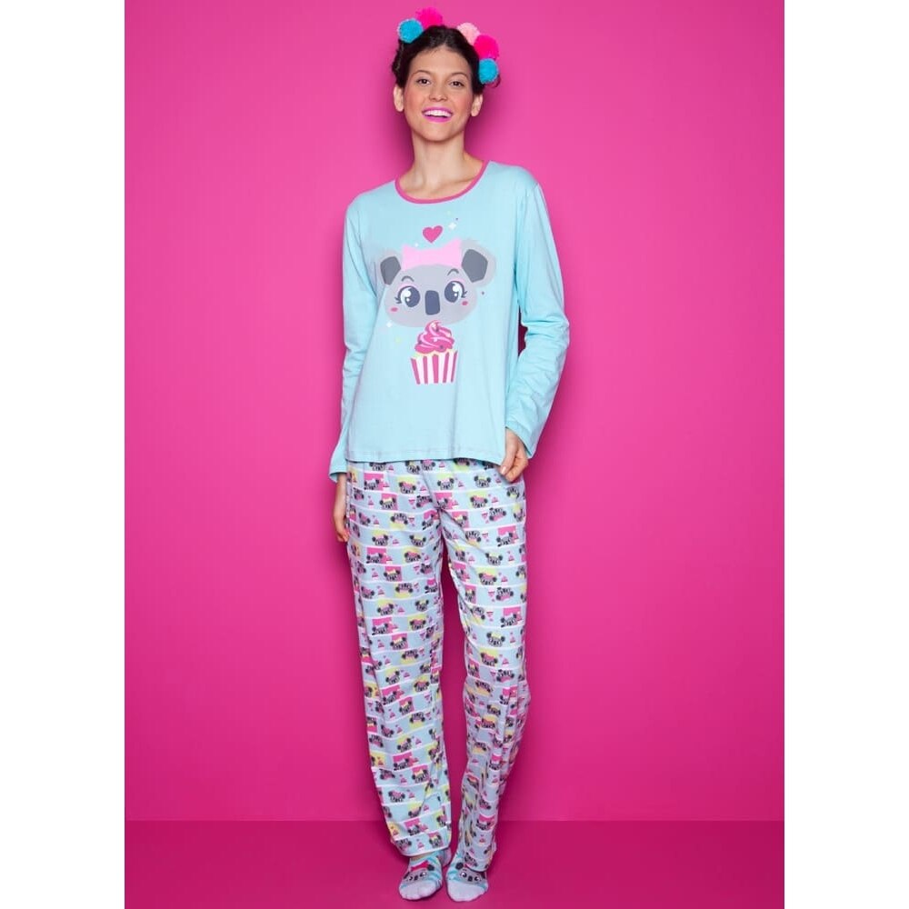Compre Pijama Manga Longa Adulto Visco Unicornio Puket Online