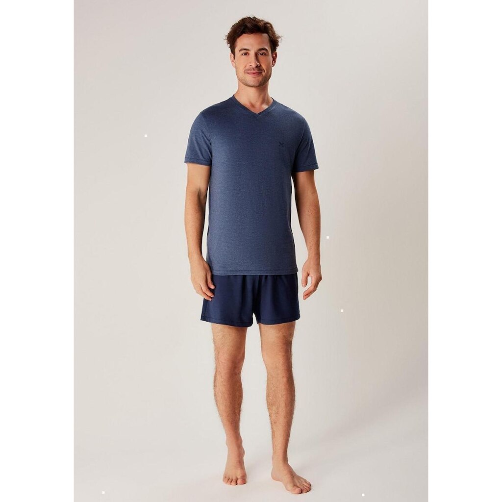 Pijama Masculino Curto Com Bordado