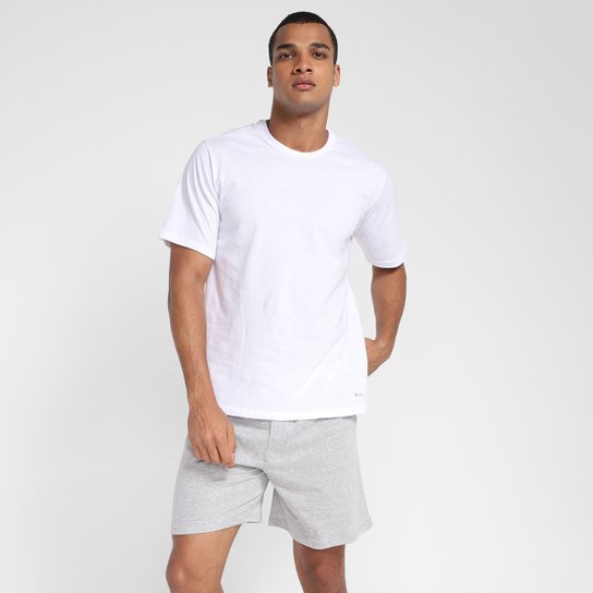 Pijama Mash Curto Liso Masculino - Mescla Menor preço em Pijama Mash Curto Liso Masculino - Mescla
