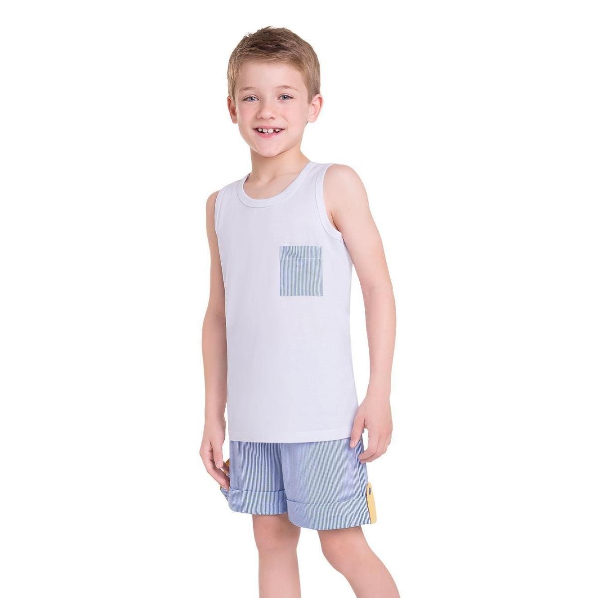 Pijama Regata Infantil Masculino Smooth BRANCO/14 - Branco | Netshoes