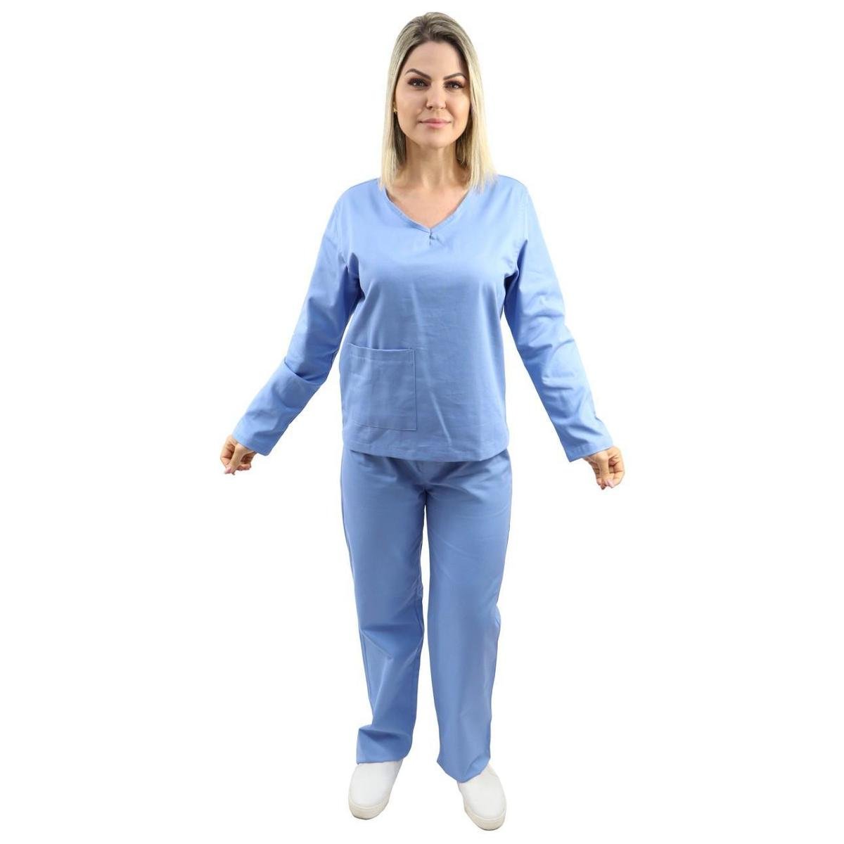 Pijama Cirúrgico Branco Oxford oferta especial para você só na - Zálix Moda